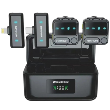 Микрофон петличный беспроводной Amaya ANC100 Dual-mic 2in1 Lighting/Type-C